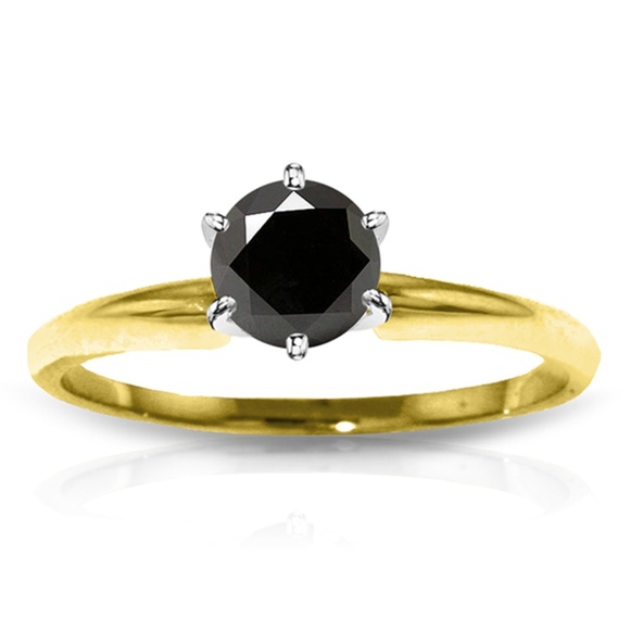 14K GOLD SOLITAIRE RING WITH 1.0 CT. BLACK DIAMOND